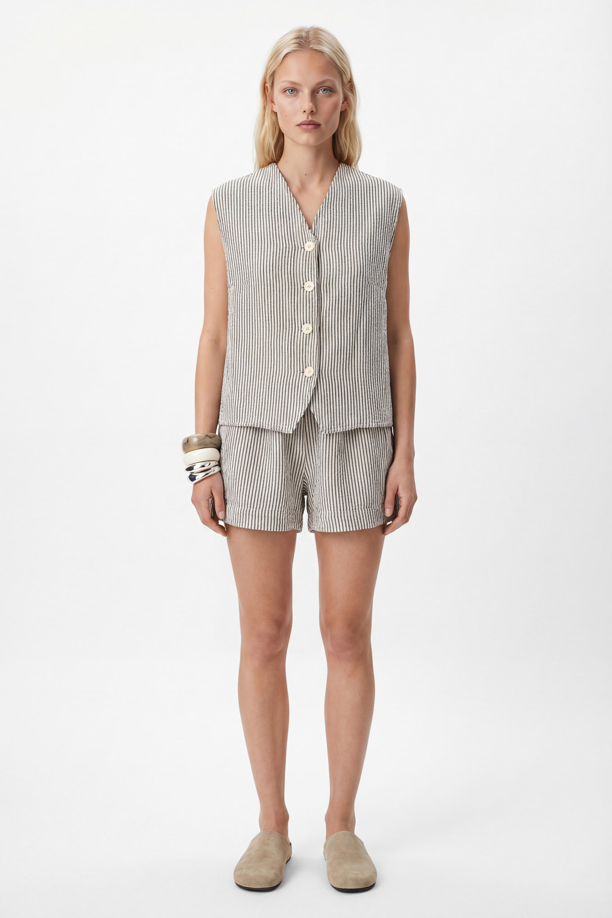 Striped Linen Shorts