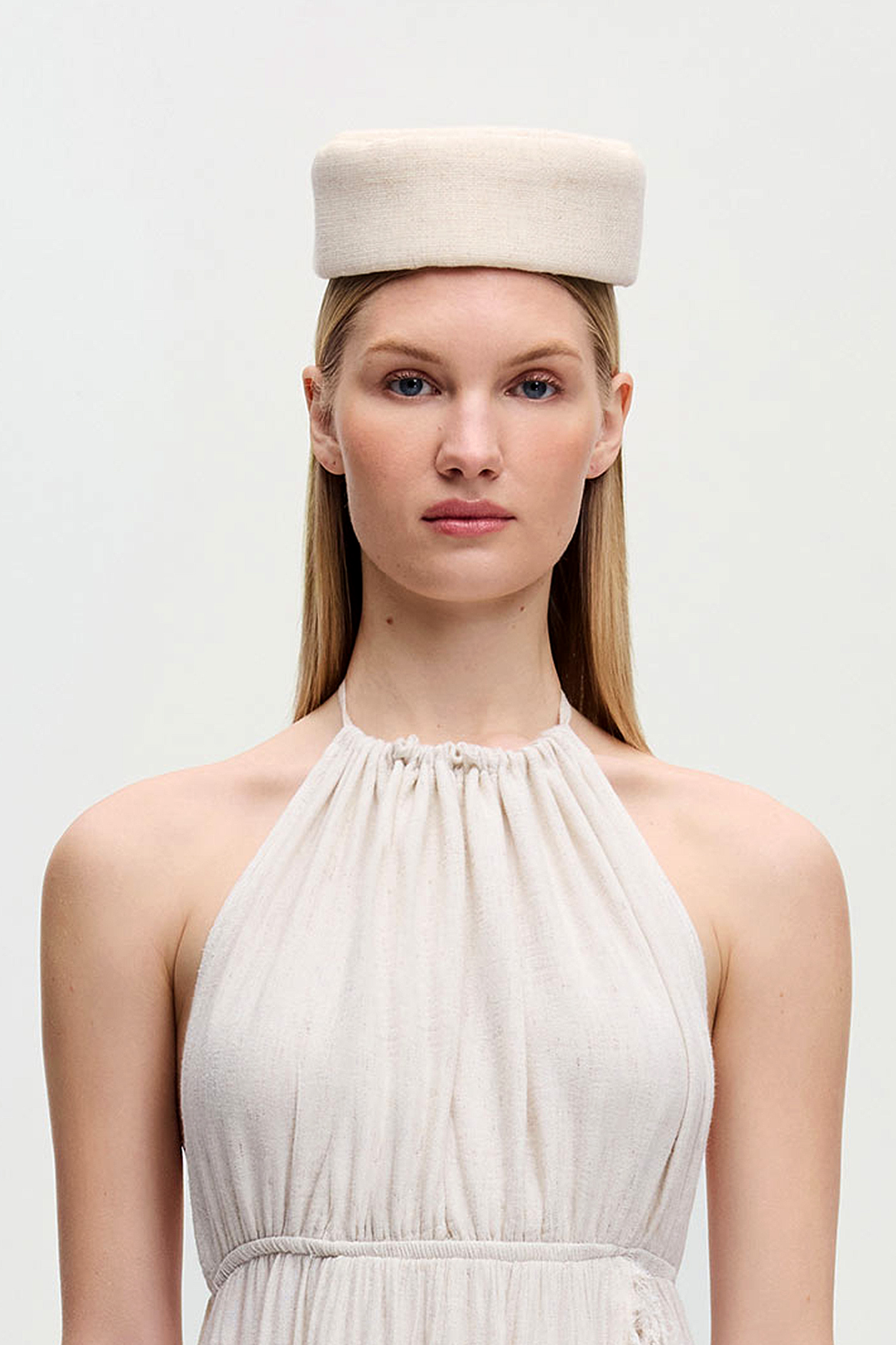 Natural Pillbox Hat