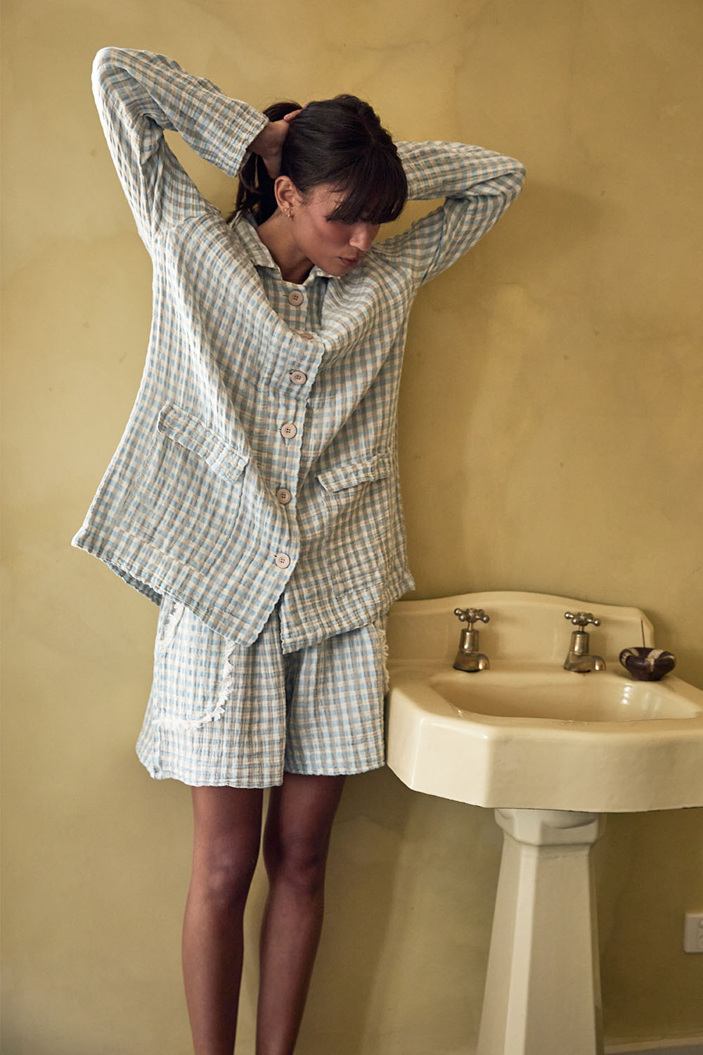 Blue Plaid Shorts