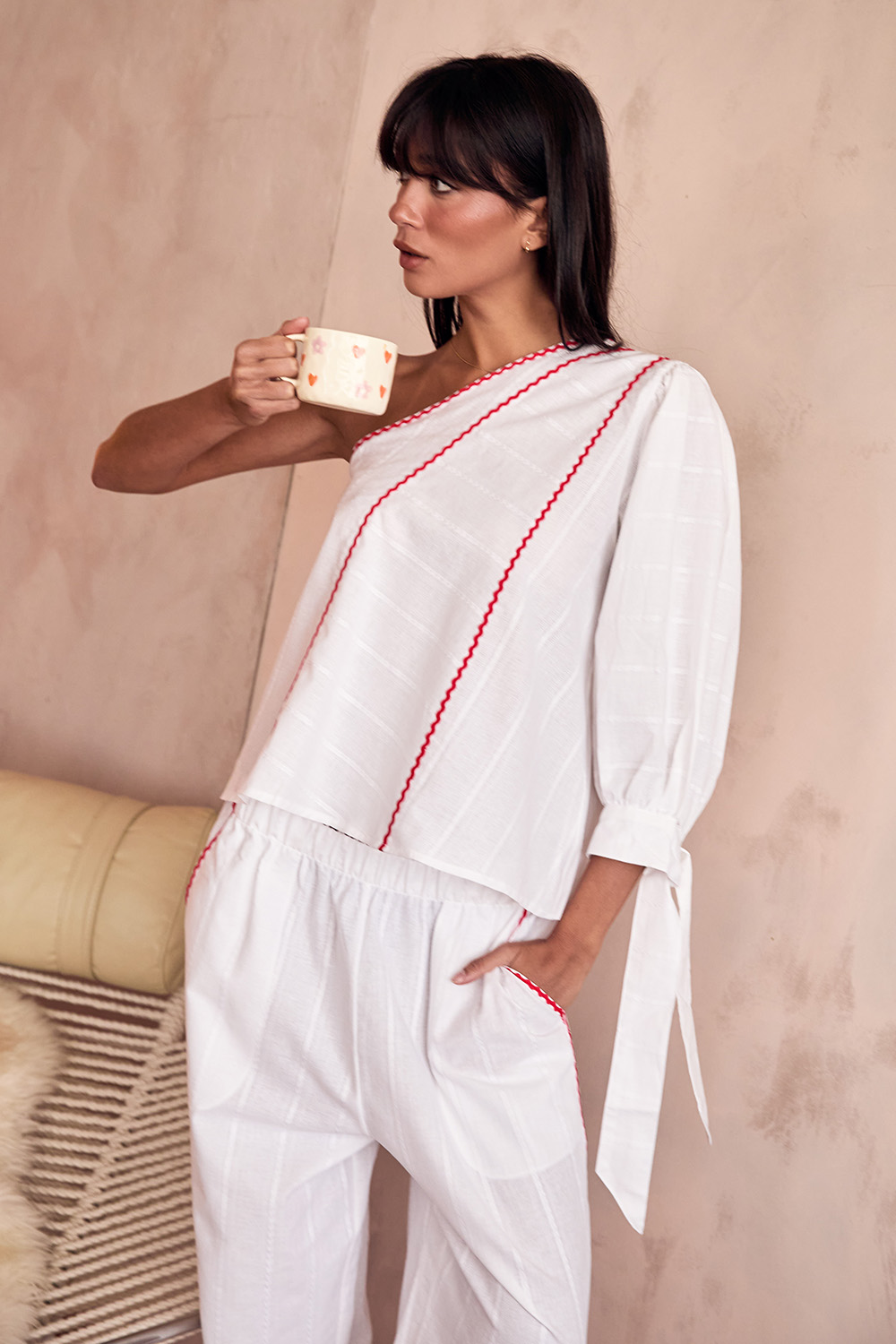 White One-Shoulder Top