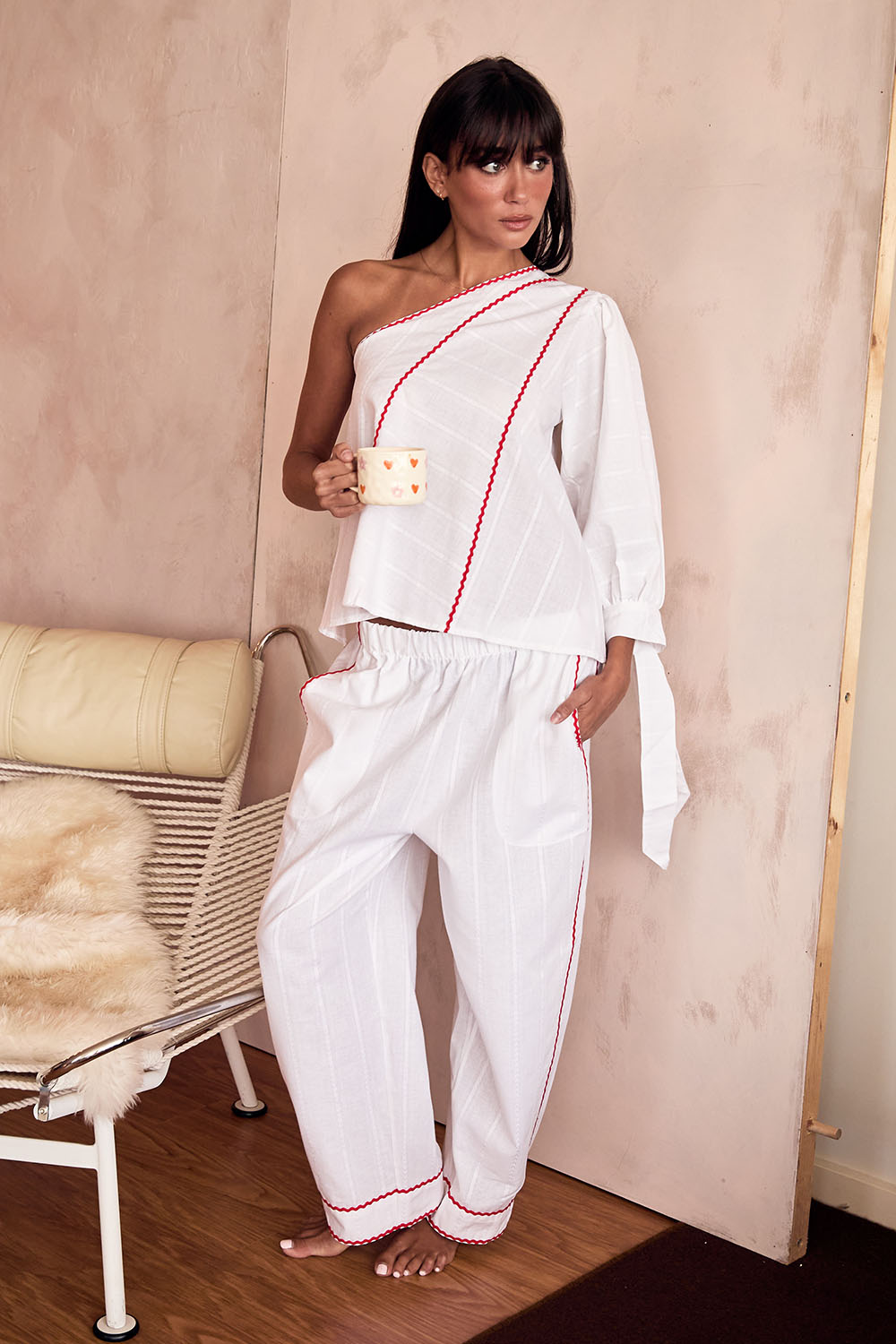 White Barrel Pants
