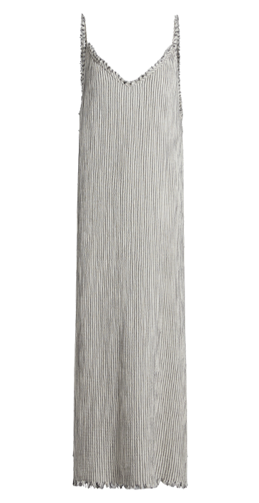 Crinkle Black Striped Strappy Dress