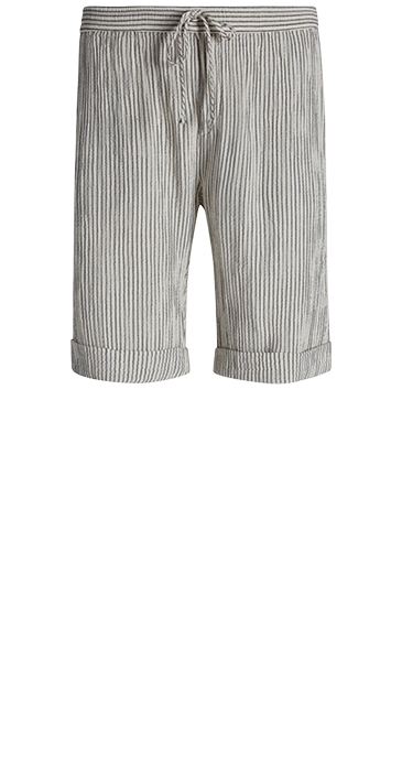 Crinkle Striped Linen Short
